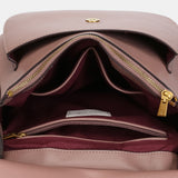 Bolso de hombro en materiales reciclados burdeos
