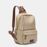 Backpack in beige recycled materials