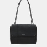 Shoulder bag in black recycled materials