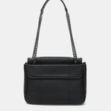 Shoulder bag in black recycled materials