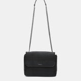 Shoulder bag in black recycled materials