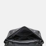 Shoulder bag in black recycled materials
