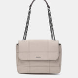 Shoulder bag in beige recycled materials
