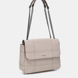 Shoulder bag in beige recycled materials