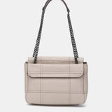 Shoulder bag in beige recycled materials
