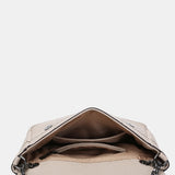 Shoulder bag in beige recycled materials