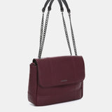 Shoulder bag made of recycled materials in burgundy