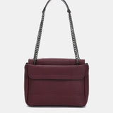 Shoulder bag made of recycled materials in burgundy