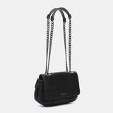 Small shoulder bag in black recycled materials