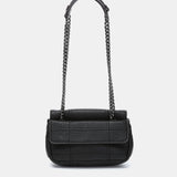 Small shoulder bag in black recycled materials