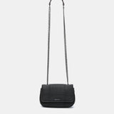 Small shoulder bag in black recycled materials