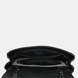Small shoulder bag in black recycled materials