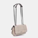 Small shoulder bag in beige recycled materials