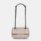 Small shoulder bag in beige recycled materials
