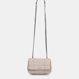 Small shoulder bag in beige recycled materials