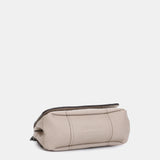 Small shoulder bag in beige recycled materials