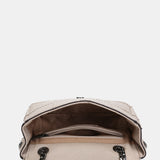 Small shoulder bag in beige recycled materials