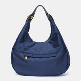 Bolso de hombro en materiales reciclados azul