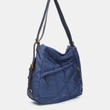 Bolso multifuncional en materiales reciclados azul