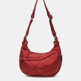 Red recycled material shoulder bag