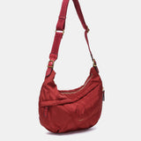 Red recycled material shoulder bag