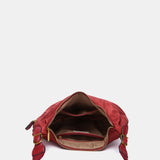Red recycled material shoulder bag