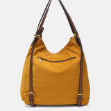 Bolso multifuncional en nylon reciclado ámbar