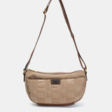Bandolera pequeña en nylon reciclado camel