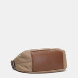Bandolera pequeña en nylon reciclado camel