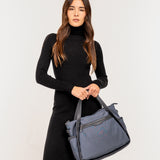 Shopper bag in grey recycled materials