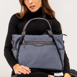 Shopper bag in grey recycled materials