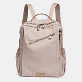 Beige fabric backpack