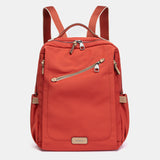 Red fabric backpack