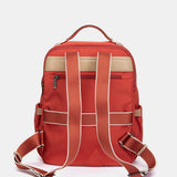 Red fabric backpack