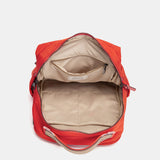 Red fabric backpack