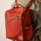 Red fabric backpack