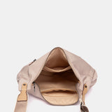 Bandolera en tejido beige