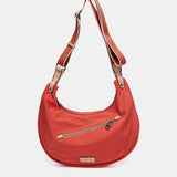 Red fabric crossbody bag