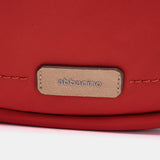 Red fabric crossbody bag