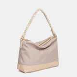 Bolso de hombro pequeño bicolor rosa
