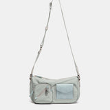 Bandolera en tejido azul