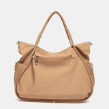 Bolso de hombro en tejido camel