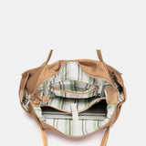 Bolso de hombro en tejido camel