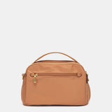 Cognac fabric crossbody bag
