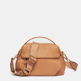 Cognac fabric crossbody bag