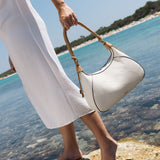 Bolso de hombro beige