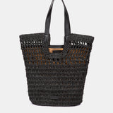 Schwarze Bast-Tragetasche