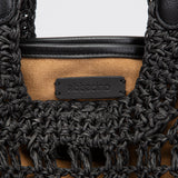 Schwarze Bast-Tragetasche