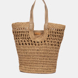 Camelfarbene Bast-Tragetasche