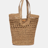 Camelfarbene Bast-Tragetasche